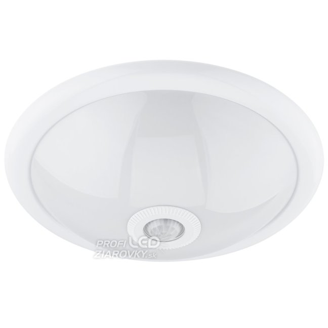 LED stropné svietidlo REGIS 2x E27 IP44 s pohybovým a súmrakovým senzorom biele okrúhle 30cm LUMILED